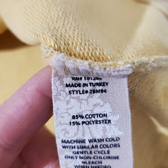 Soft Surroundings Soho Hoodie Heather Yellow Terry Tunic Sweatshirt Womens M - Picture 9 of 10